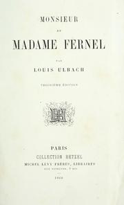 Cover of: Monsieur et Madame Fernel.
