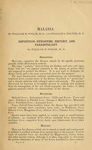 Cover of: Malaria by William Henry Welch