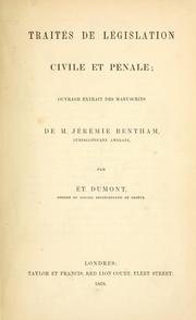 Cover of: Traités de législation civile et pénale by Jeremy Bentham