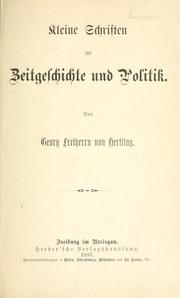 Cover of: Kleine Schriften zur Zeitgeschichte