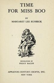Cover of: Time for Miss Boo | Margaret Lee Runbeck
