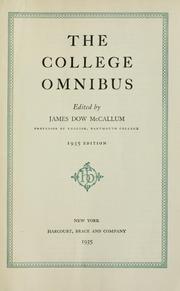 Cover of: The college omnibus: edited by James Dow McCallum
