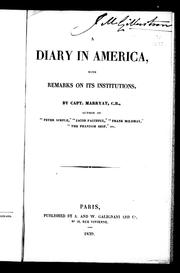 Cover of: A diary in America by Frederick Marryat