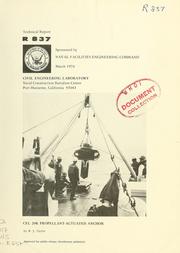 Cover of: CEL 20K propellant-actuated anchor by R. J. Taylor