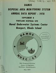 Cover of: Disposal area monitoring system annual data report -: 1978: supplement B site report - Portland