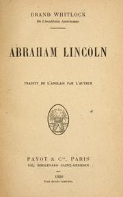 Cover of: Abraham Lincoln by Brand Whitlock