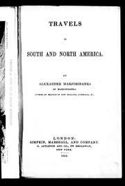 Cover of: Travels in South and North America by Alexander Marjoribanks