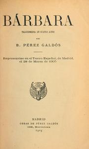 Cover of: Bárbara: tragicomedia en cuatro actos.
