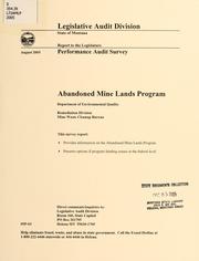 Cover of: Abandoned mine lands program: performance audit survey