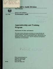 Cover of: Apprenticeship and Training Program, Department of Labor and Industry: performance audit.