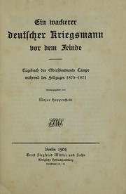 Cover of: Ein wackerer deutscher Kriegsmann vor dem Feinde by Hoppenstedt