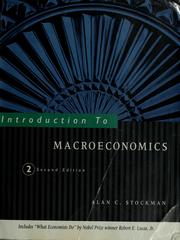Cover of: Introduction to macroeconomics