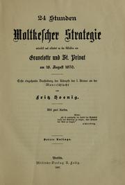 Cover of: 24 [i.e. vier und zwanzig] Stunden Moltkescher Strategie by Fritz August Hoenig