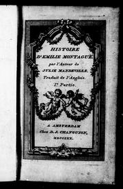 Cover of: Histoire d'Emilie Montague by Frances Brooke, Frances Brooke