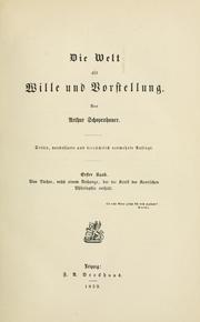 Cover of: Arthur Schopenhauers sämtliche werke in sechs bänden, herausgegeben by Arthur Schopenhauer