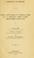 Cover of: Abstract of report on the origin and spread of typhoid fever in U.S. military camps during the Spanish war of 1898