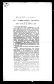 Cover of: The Canadian fisheries; the international situation: a letter from Hon. William McDougall, C.B.