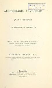 Cover of: Comoediae quae supersunt by Aristophanes