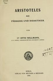 Cover of: Aristoteles als Pädagog und Didaktiker
