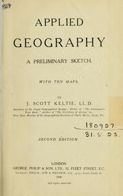 Cover of: Applied geography, a preliminary sketch: With ten maps.