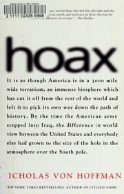 Cover of: Hoax: why Americans are suckered by White House lies