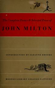 Cover of: Complete poetry and selected prose. by John Milton