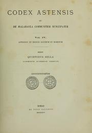Cover of: Codex Astensis qui de Malabayla communiter nuncupatur; vol. 4 by Quintino Sella