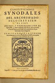 Cover of: Constituciones synodales del Ar{u0063}obispado de los Reyes en el Piru