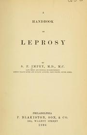 Cover of: A handbook on leprosy