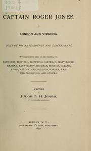Cover of: Captain Roger Jones, of London and Virginia by Jones, L. H.
