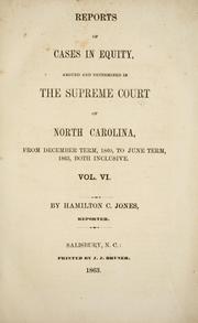 Cover of: Reports of cases in equity, argued and determined in the Supreme Court of North Carolina ...