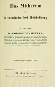 Das Mithreum von Neuenheim bei Heidelberg, erläutert von Friedrich Creuzer by Georg Friedrich Creuzer