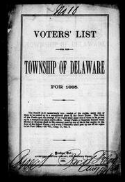 Cover of: Voters' list for the township of Delaware for 1885