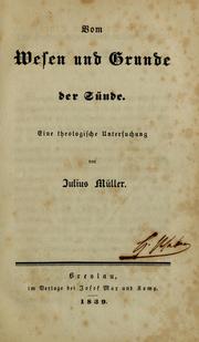 Cover of: Vom Wesen und Grunded der Sunde: eine theologische Untersuchung