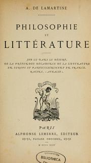 Cover of: Philosophie et littérature by Alphonse de Lamartine