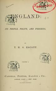 Cover of: England, its people, polity, and pursuits