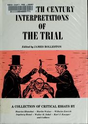 Cover of: Twentieth century interpretations of The trial: a collection of critical essays