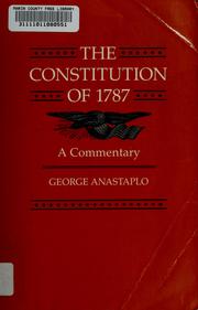 Cover of: The Constitution of 1787: a commentary