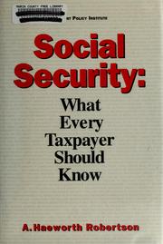 Social security by A. Haeworth Robertson