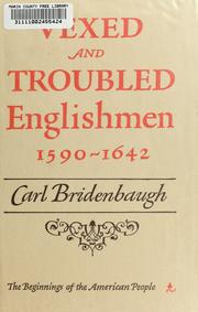 Cover of: Vexed and troubled Englishmen, 1590-1642. by Carl Bridenbaugh