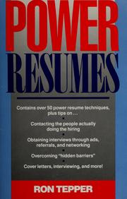 Cover of: Power resumes by Ron Tepper
