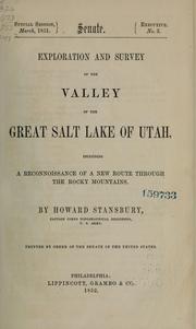 Exploration and survey of the Valley of the Great Salt Lake of Utah by Howard Stansbury