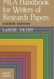 Cover of: MLA handbook for writers of research papers