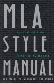 Cover of: MLA style manual and guide to scholarly publishing