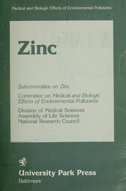 Zinc by Assembly of Life Sciences (U.S.). Subcommittee on Zinc.