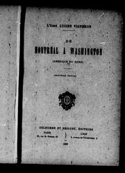 Cover of: De Montréal à Washington (Amérique du Nord) by Lucien Vigneron