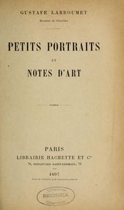 Cover of: Petits portraits et notes d'arts