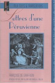 Lettres D'Une Peruvienne (Texts and Translations : Texts, No 2) by Francoise De Graffigny
