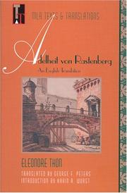Cover of: Adelheit Von Rastenberg by Eleonore Thon, Karin A. Wurst