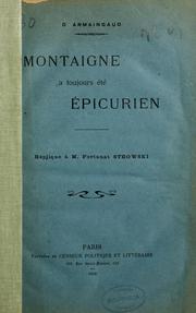 Cover of: Montaigne était-il hypocondriaque?